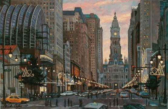 A modern theater interior in Philadelphia.